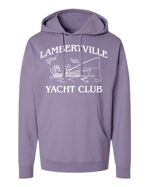 Lambertville "Yacht Club" Midweight Hooded Sweatshirt (PLUM)