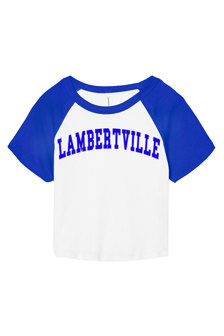 "Lambertville" Arc Logo Micro Rib Raglan Baby Tee Royal Blue