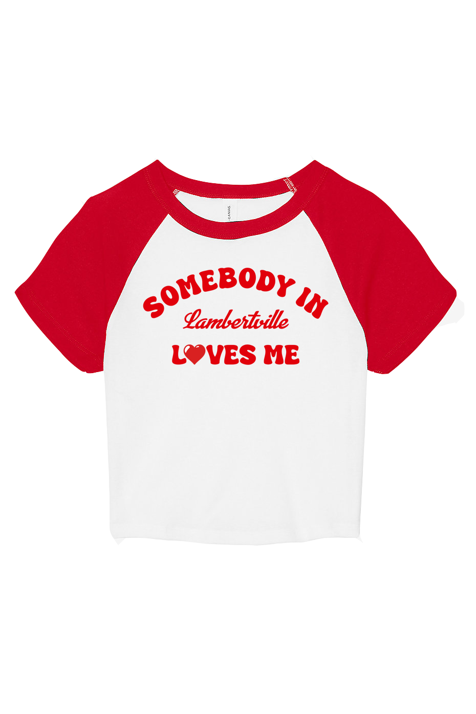 "Somebody Loves Me" Micro Rib Raglan Baby Tee (Lambertville)